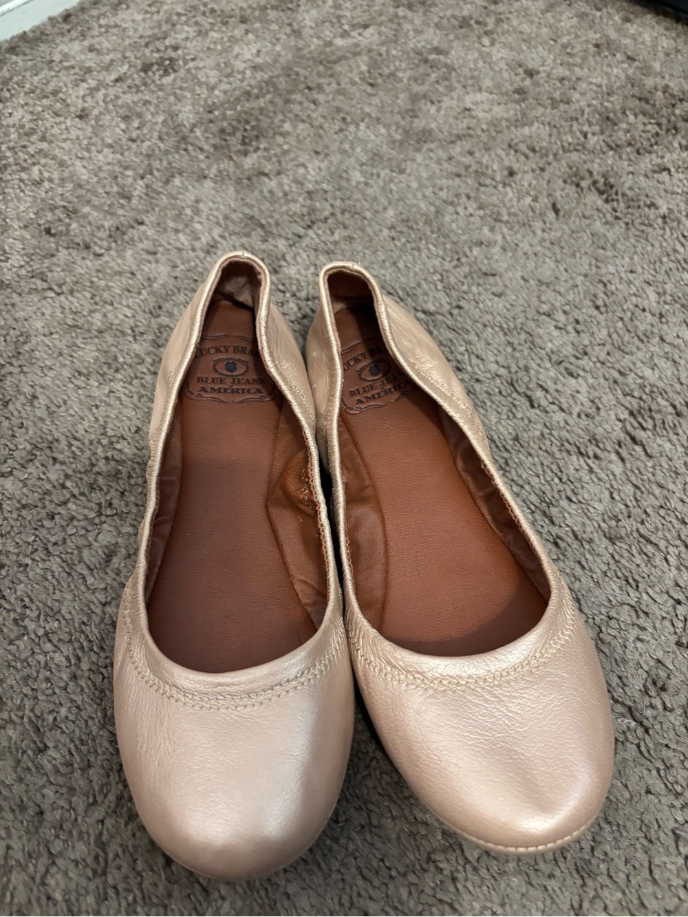 Lucky Brand Metallic Rose Ballet Flats